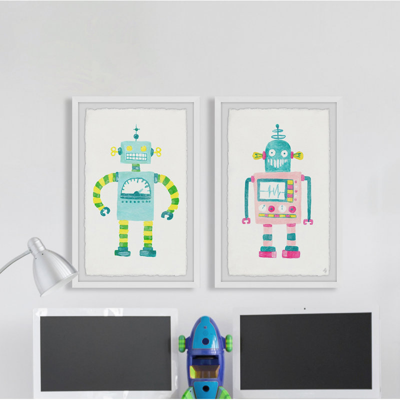 Geoffrey «Robot», ensemble de 2 pièces, reproduction encadrée, H 24 po x l 16 po x P 1,5 po