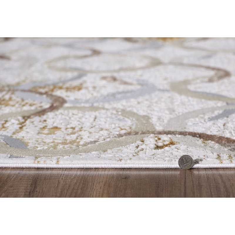 Tapis brun / gris Nuneaton, Rectangle 3 pi 3 po x 4 pi 11 po
