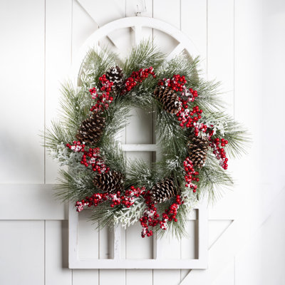 Faux Pine Wood 20'' Wreath