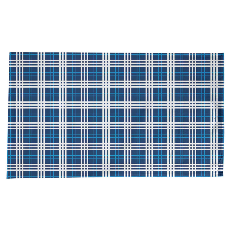Nappe en mélange de coton à carreaux, Bleu marine / bleu pastel / blanc