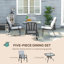 Steel Patio Dining Set Table,