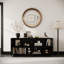 Buffet avec buffet, armoire de rangement moderne à 4 portes, armoire de plancher luxueuse avec anti-déversement autoportant pour la cuisine, le salon, table de buffet rectangulaire de 59 po de largeur (noir)