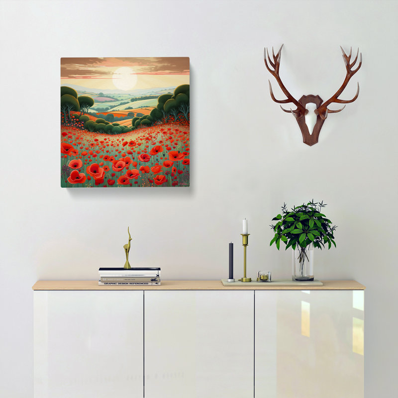 Poppy Field No.2 - Wrapped Canvas