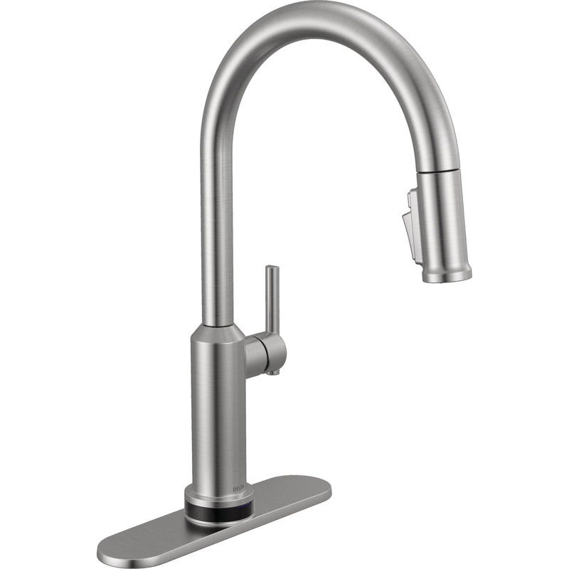 Touch2O Technology Kitchen Faucet with Touchless Technology, Lumicoat Arctic Stainless