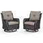 Ensemble de chaises de patio de luxe - Ensemble de 2 chaises de patio en osier toutes saisons et chaise berçante pivotante à dossier haut pour terrasse et osier gris près de la piscine-92686709-92686711