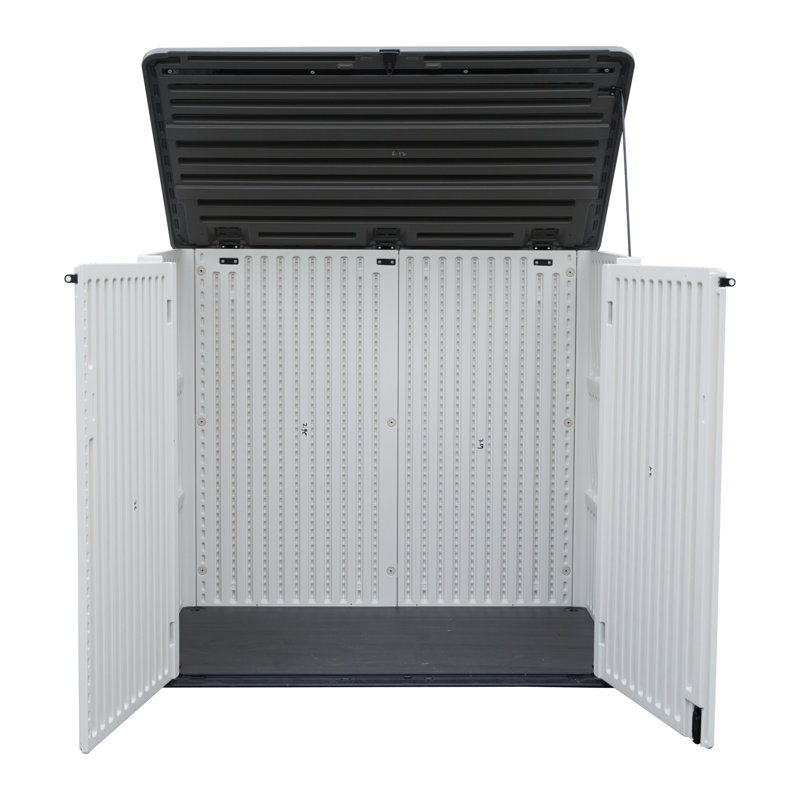 Remise de rangement horizontale en résine de 4 pi 5 po x P 2 pi 10 po, Blanc