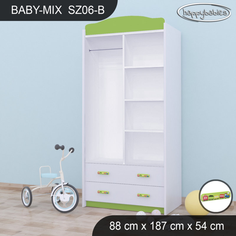 2 Door Wardrobe, Green