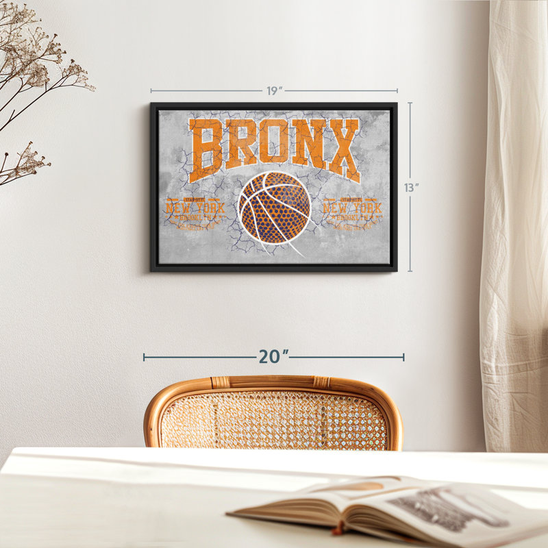 «Bronx NY Basketball Canvas Print», H 13 po x l 19 po