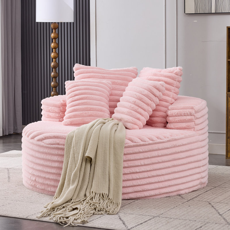 Upholstered Chaise Lounge, Pink