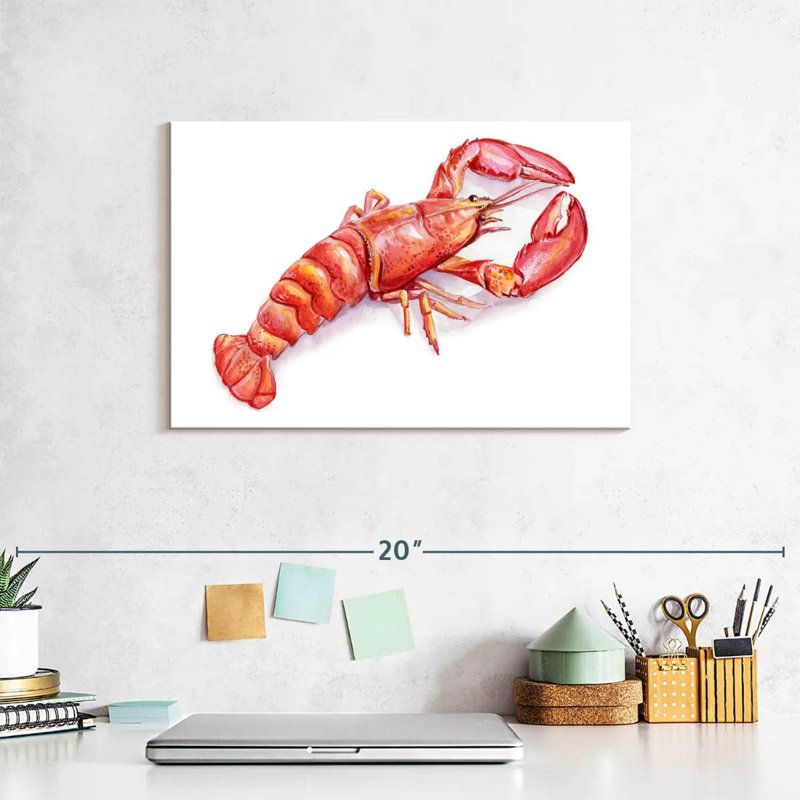 Vibrant Lobster, 8" H x 12" W