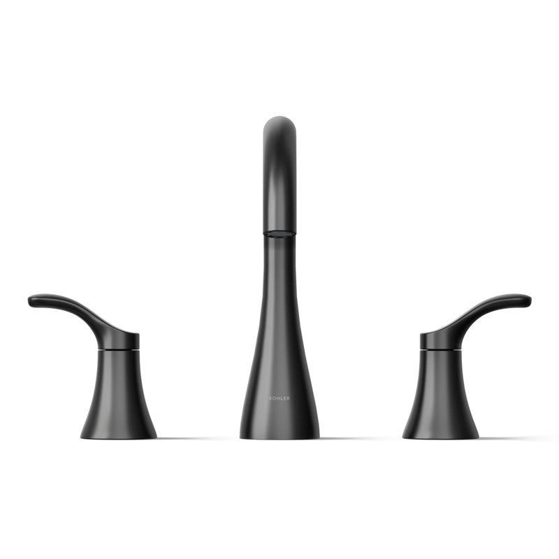 Robinet de lavabo de salle de bain à 3 trous avec drain cliquet Simplice, Noir