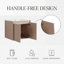 Meuble-lavabo double 72 po avec lavabo à maquillage, lavabo en céramique et conception sans poignée 72 po-126172216-132951305