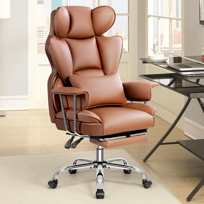 Red Barrel Studio® Executive Chair with Headrest, Brown