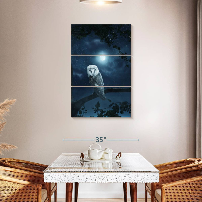 Brampt Owl In Moonlight, 45" H x 28" W