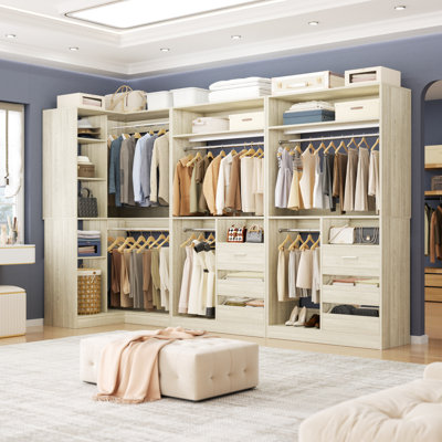 72"-108" Closet System With Drawers And Rods