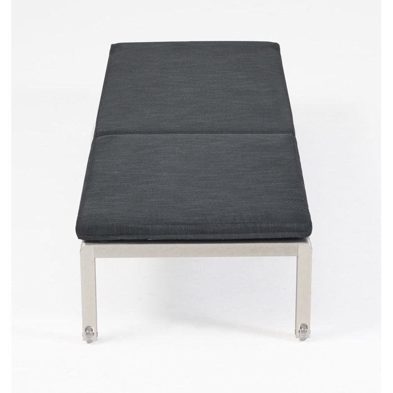 Hovie Outdoor Single chaise with Cushions, Dark Gray