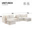 Canapé modulaire de 131 po avec repose-pieds mobile et console, porte-gobelet, siège large, canapé en U de 6 places, canapé en chenille surdimensionné avec chargeur USB pour le salon, un appartement