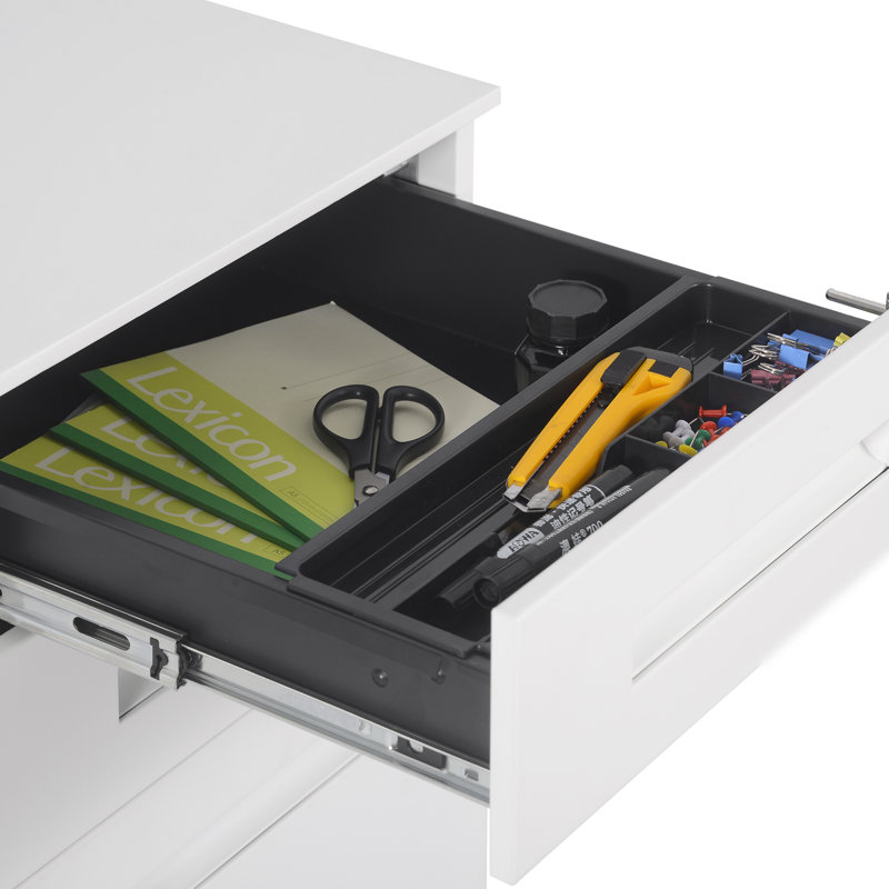 39 cm W 3 -Drawer Steel Filing Cabinet, White