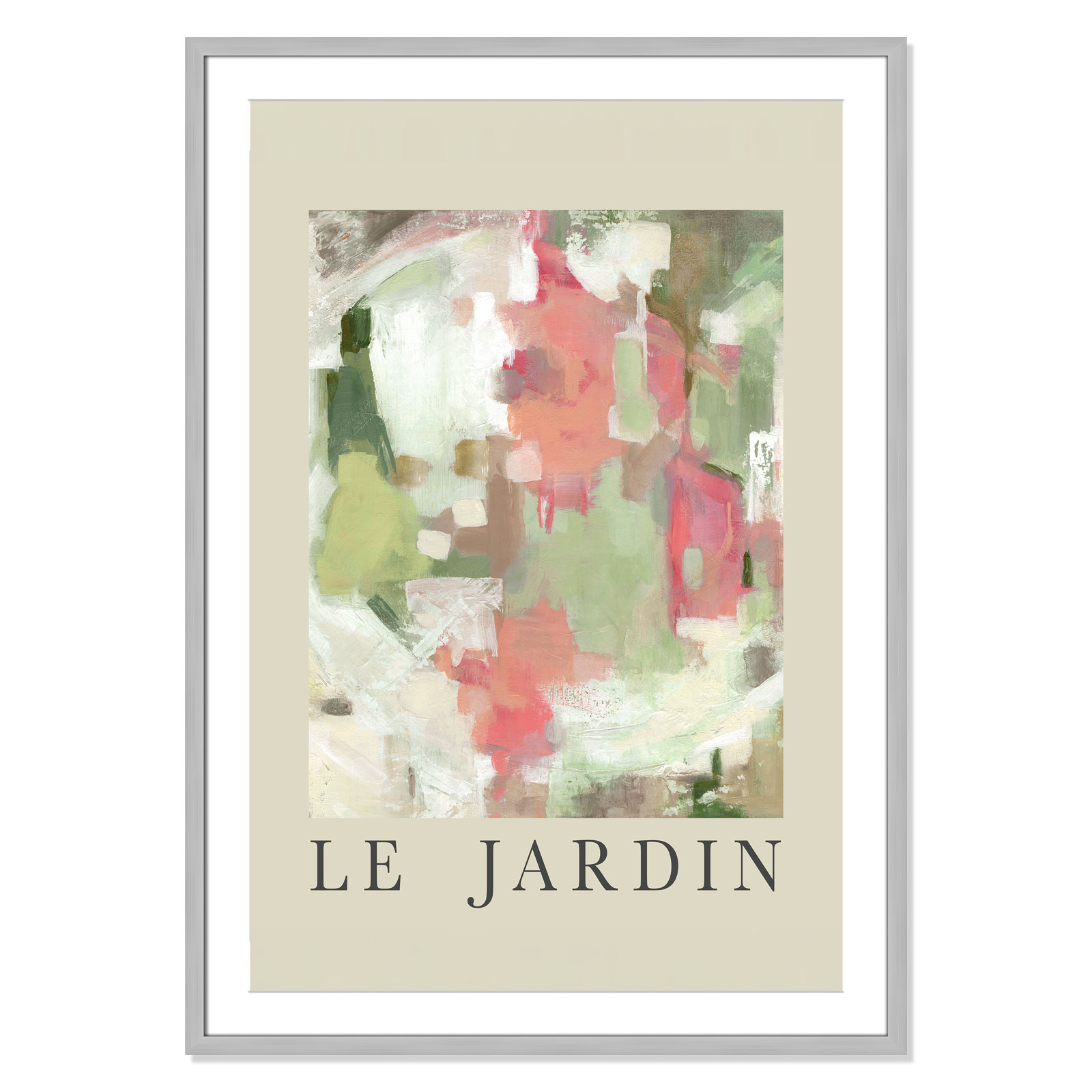 Riya "Le Jardin" Print by Carol Robinson, Silver Single Picture Frame, Yes, 41.5" H x 29.5" W x 1.25" D