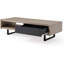 Table basse de salon Mid-Century moderne en frêne avec pieds en métal durables et rangement spacieux