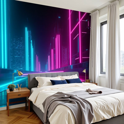 Papier peint Neon Peel and Stick Futuristic Neon