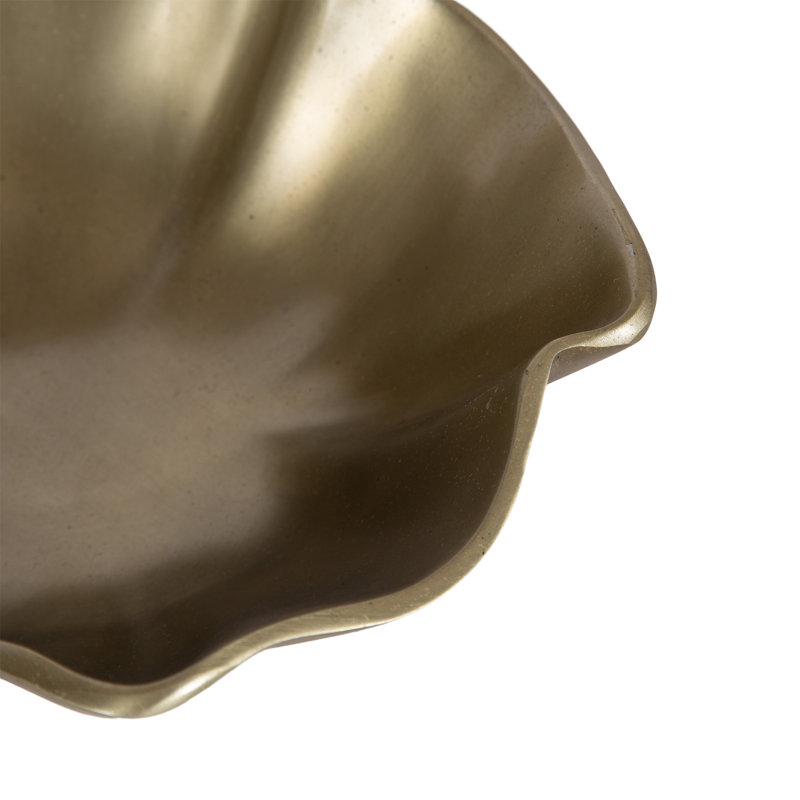 Flutte Wavy Metal Decorative Bowl, Gold
