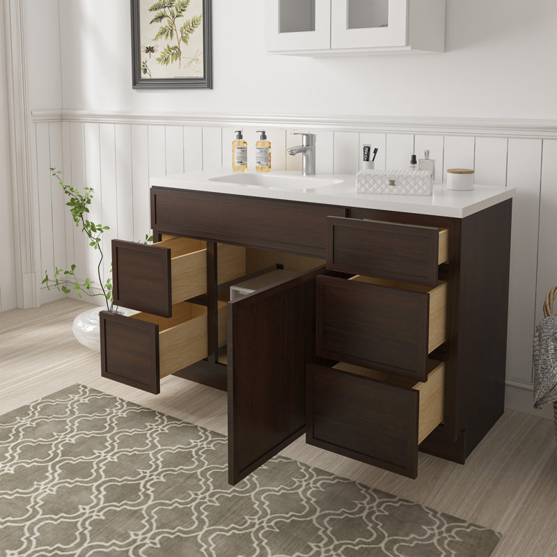 Base de meuble-lavabo simple 51 po seulement, Brun