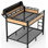 Lit superposé double au-dessus de double avec tablettes de rangement et panneau perforé, cadre de lit superposé avec ports USB et lumières DEL, peu encombrant, pour les adolescents et les adultes
