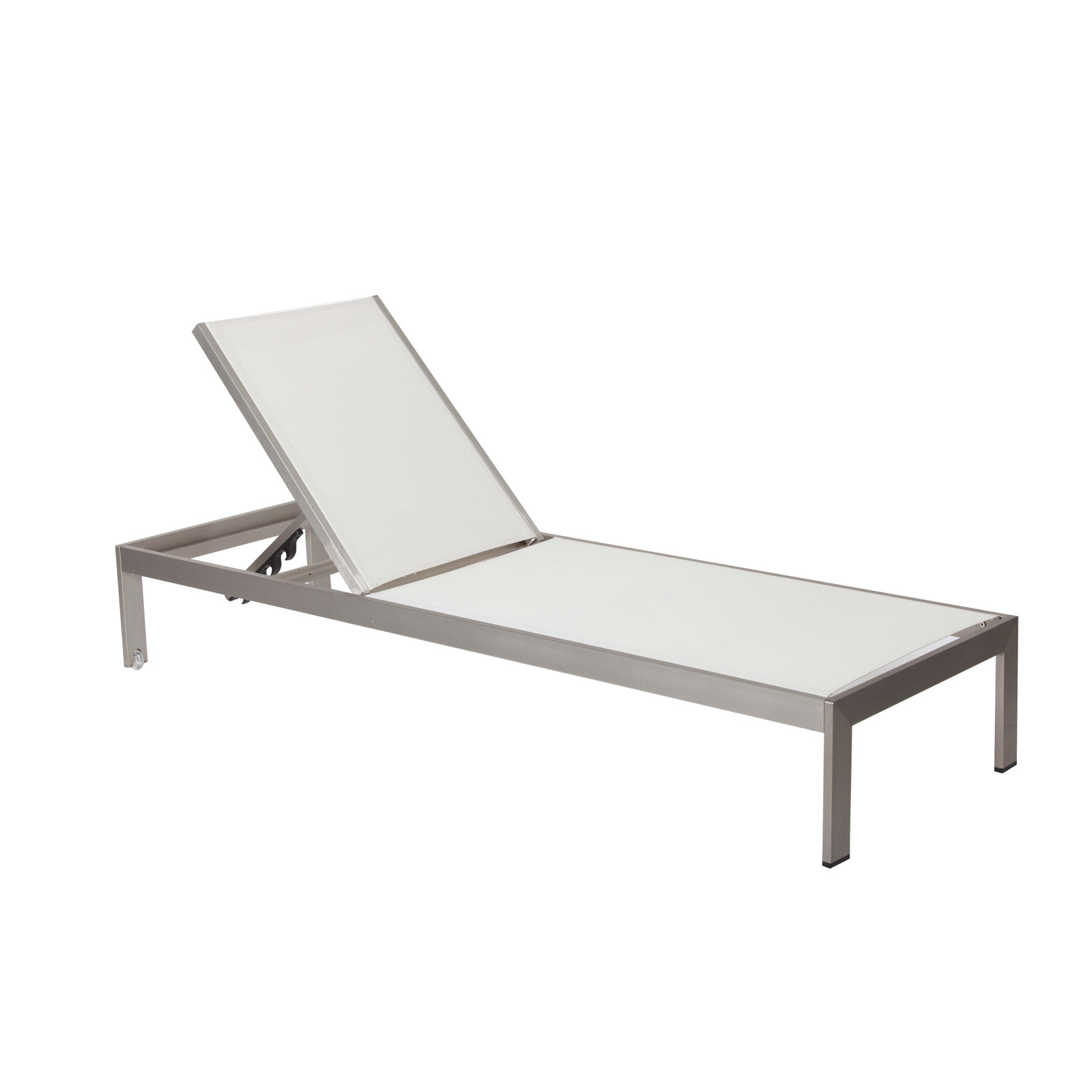 Aynura 25" Patio Chaise Lounge, Gray/White