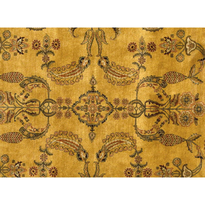 Tapis doré et noir de haute qualité noué à la main