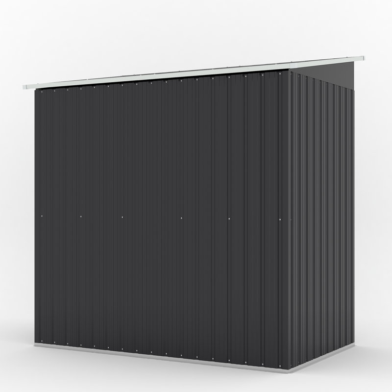 6' x 4' Dark Gray Galvanized Steel Outdoor Storage Shed