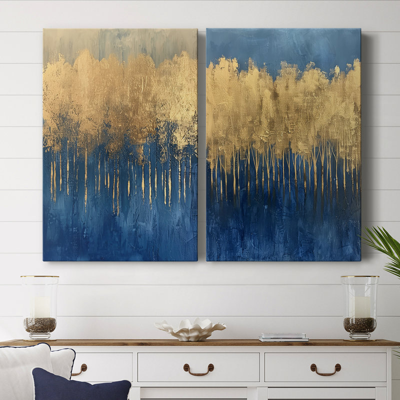 ABSTRACT Series III - Toile tendue avec châssis de qualité supérieure - Prêt à accrocher, H 18 po x l 24 po