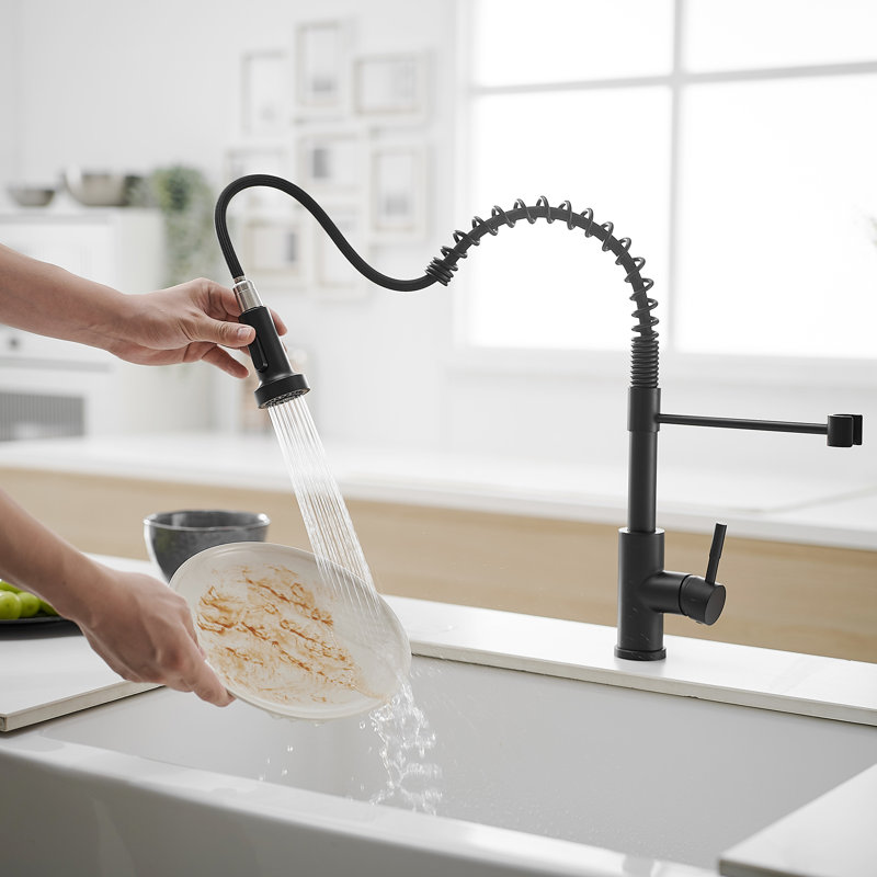Pull Down Kitchen Faucet, Matte Black