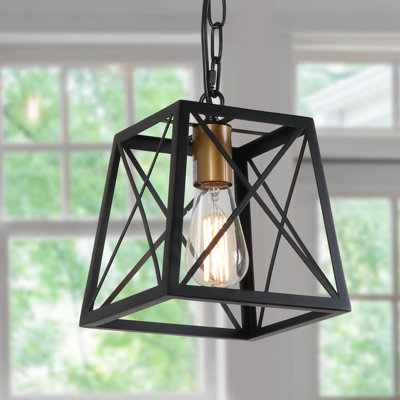 Luminaire suspendu industriel noir 1 lumière Edison