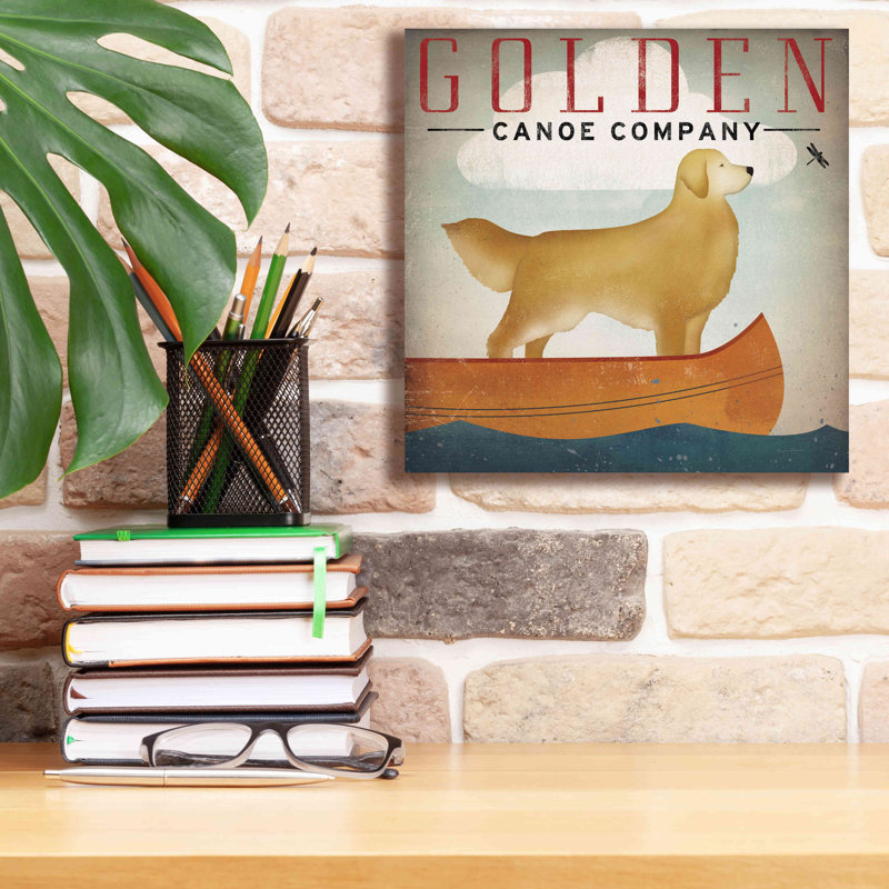 «Golden Dog Canoe Co Right Facing» par Ryan Fowler, estampe numérique sur toile, H 12 po x l 12 po x P 0,75 po