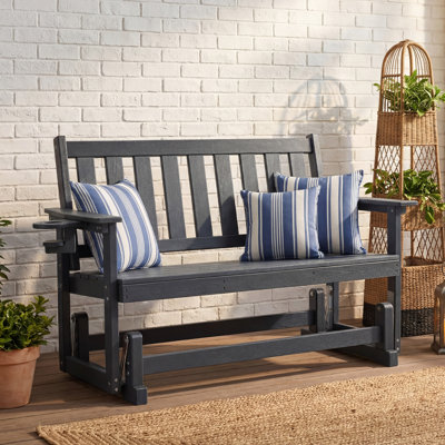 Patio Glider 2-Person Bench With Cup Holders