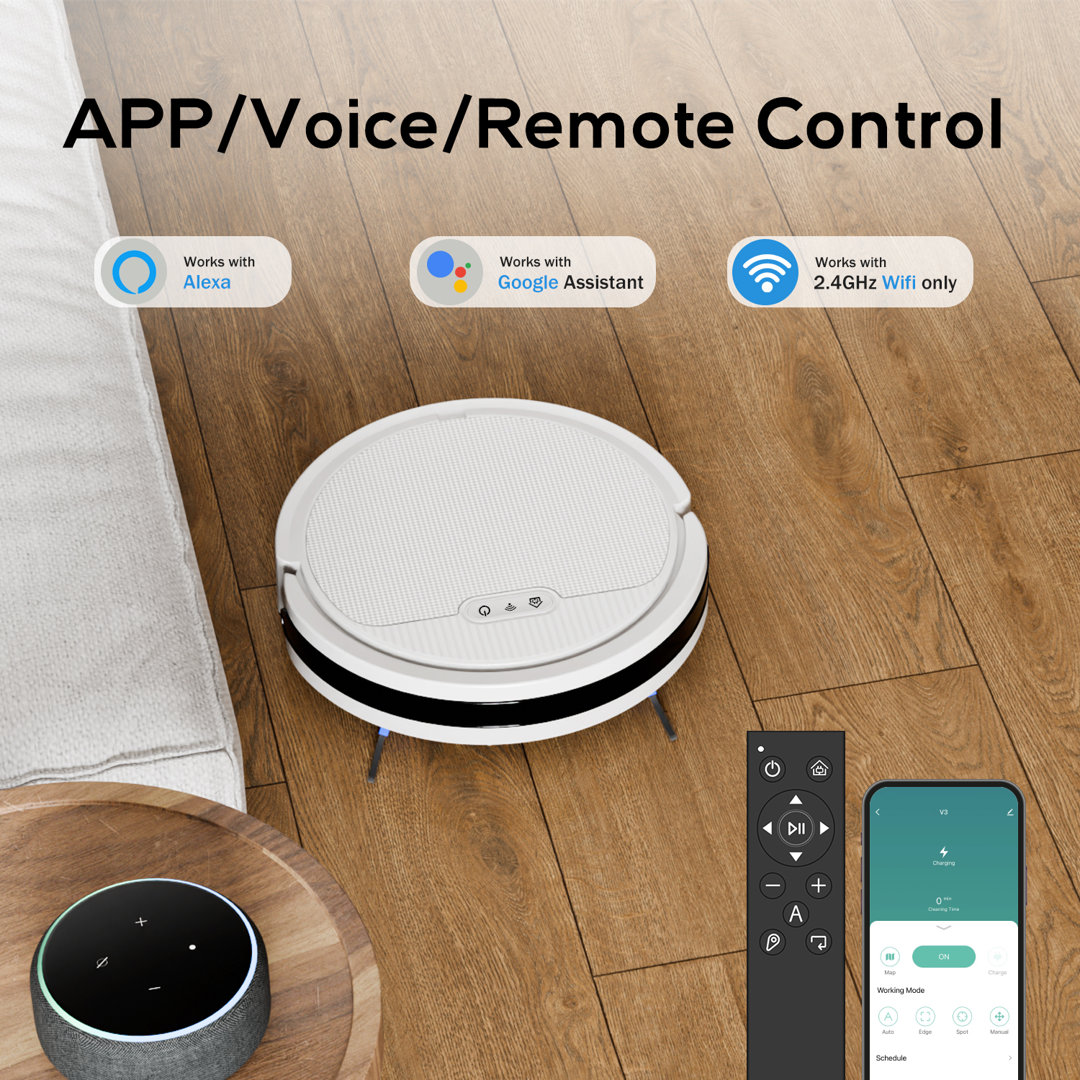4000pa Max Power Suction Robot Vacuum and Mop Combo - Wi-Fi App and Voice Control, 2-in-1 Cleaning, Scheduled Tasks, Automatic Recharge, Pet Hair and Low Carpet Friendly, Advanced Navigation, Quiet Operation pureatic 