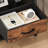 Nightstand with Built-in Charging Station, Bedside Table with Adjustable Fabric Drawer and 3-Tier Storage End Table-137114249
