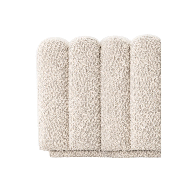 Bente Square Ottoman, Cream Polyester