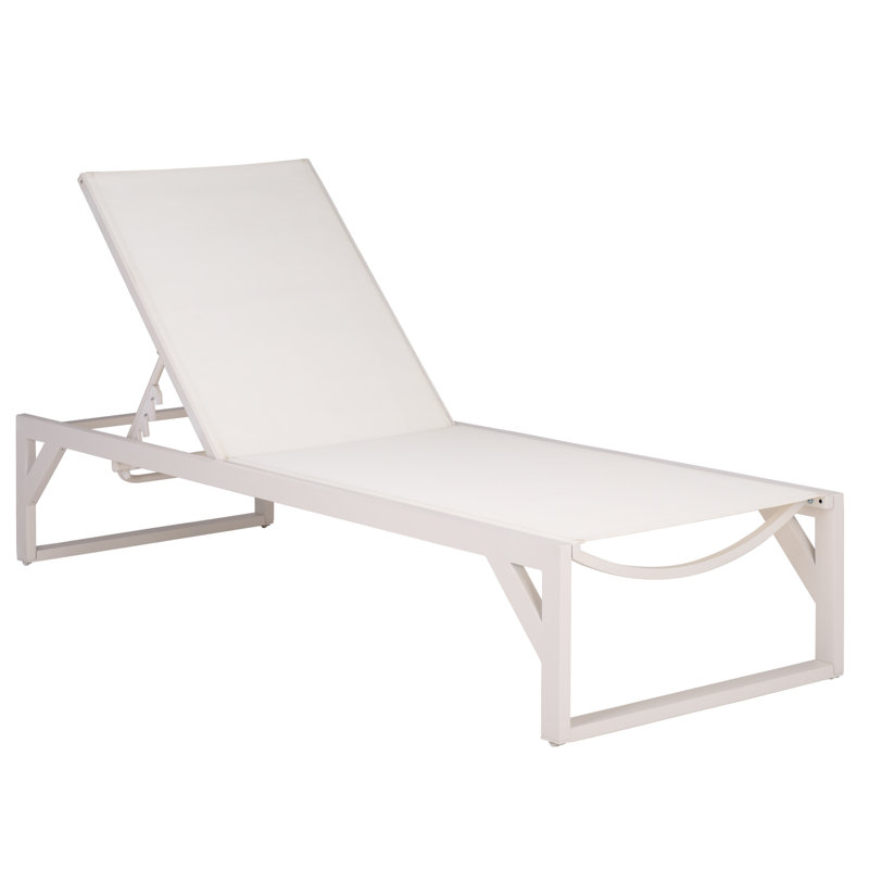 Jordan Aluminum Lounger, White/White