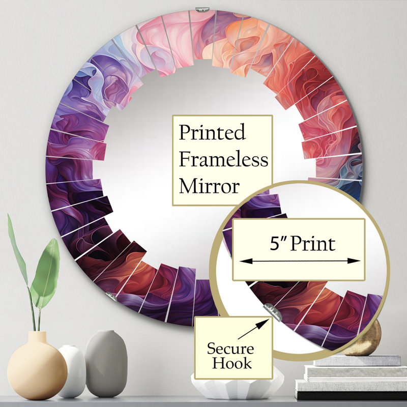 Bramina - Miroir mural moderne rond, 24 po x 24 po