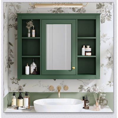 Wall Mounted Bathroom Storage Cabinet With Large Mirror Door, Space-Saving And Stylish Design For Modern Bathrooms