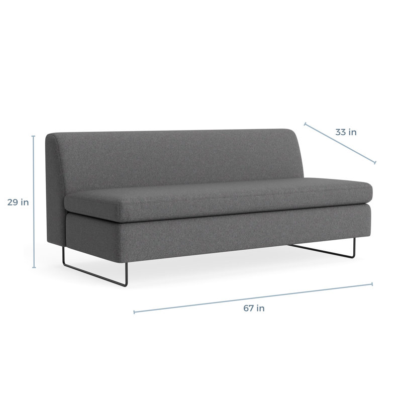 MTO - Clyde 67" Sofa w/ Black Legs, Gabro Gray