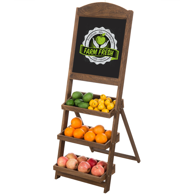 3-Tier Manufactured Wood Freestanding Chalkboard
