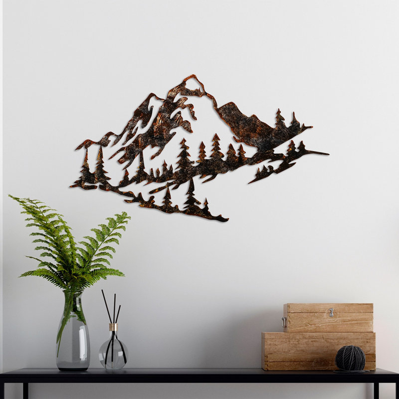 Accessoire mural décoratif en métal peint à la main, 27,6 po x 15,7 po | Fabrication 100% métal, épaisseur: 0,06 po | Variations de couleurs uniques pour une décoration intérieure élégante | Léger à 4,7 lb, parfait pour toute pièce