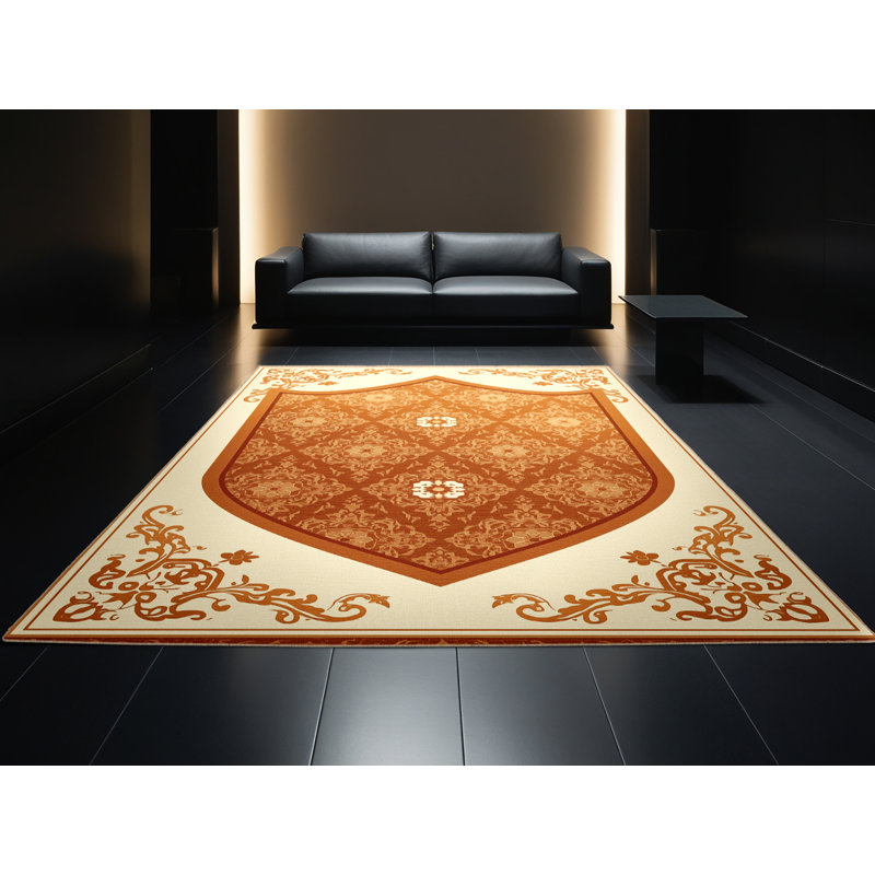 Tapis oriental brun lavable à la machine Warleigh, 7 x 10