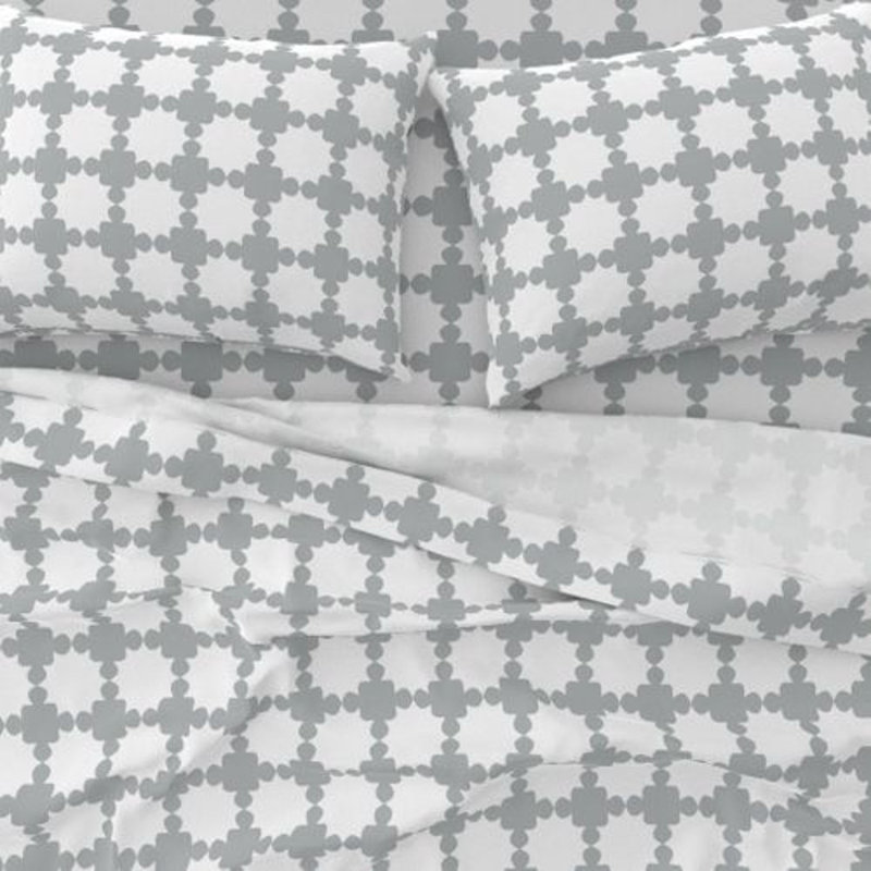 Darro Sateen Geometric Sheet Set, King