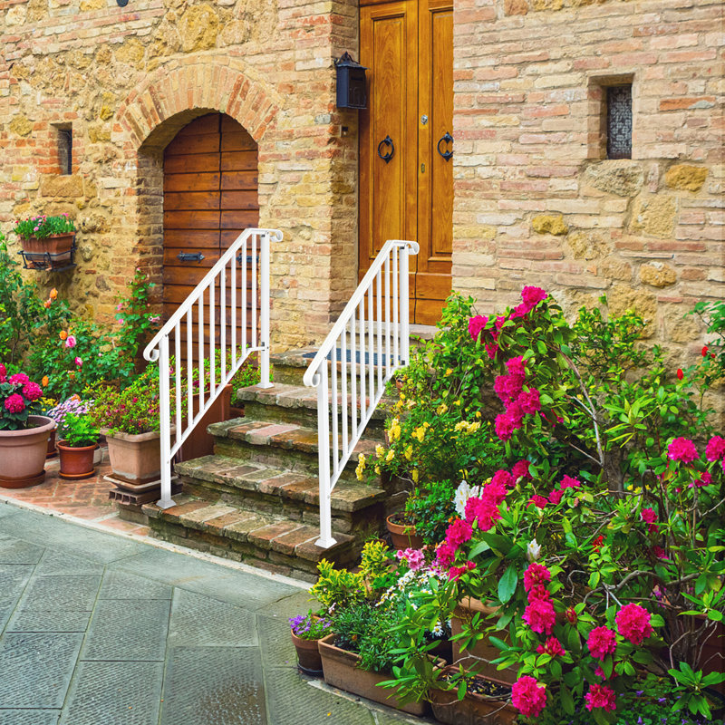 Iron Handrail Stair Railing, 59.64" H x 39.96" W x 3" D