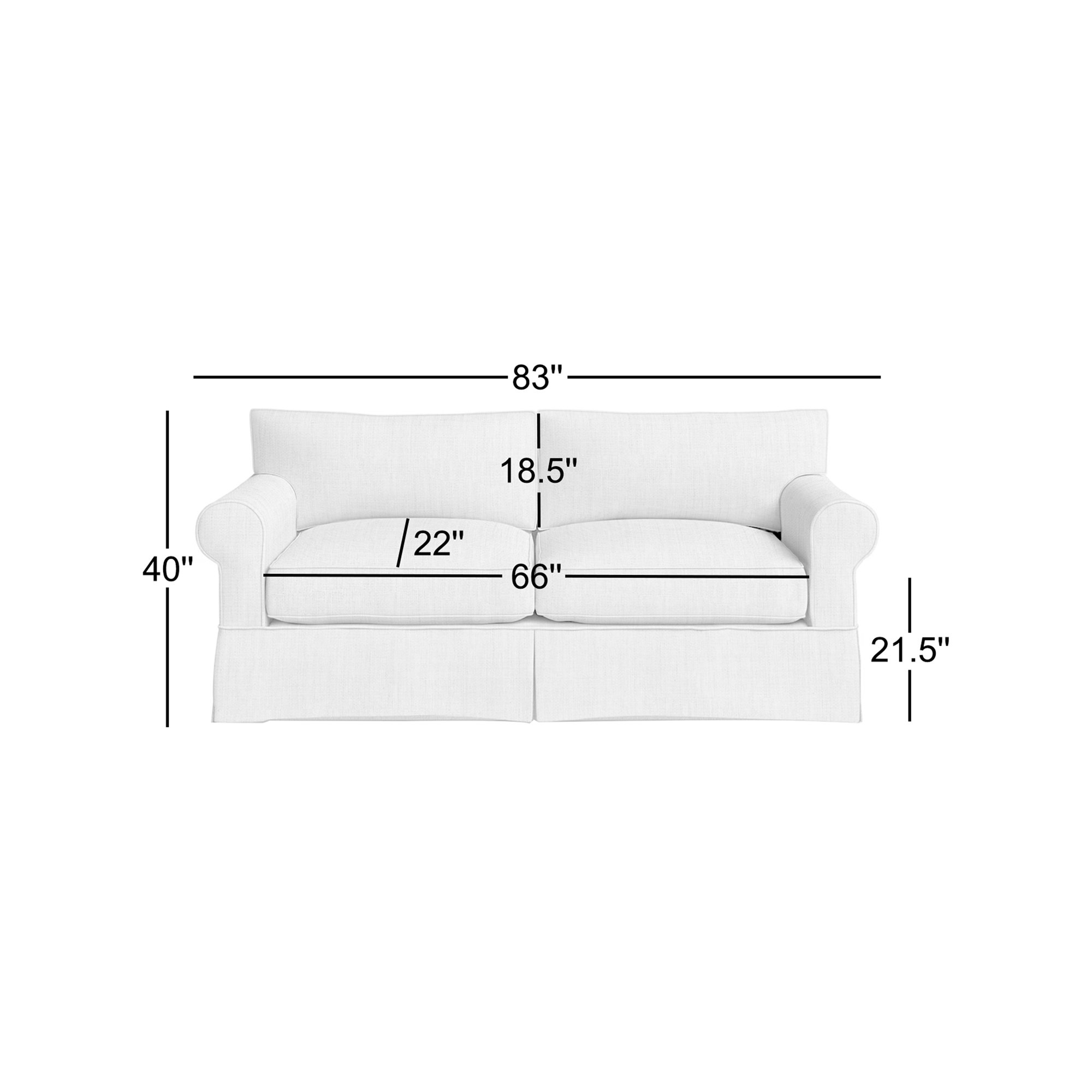 Amari 83'' Upholstered Sofa, Drusky Charcoal Sustain® Basketweave