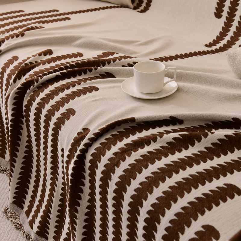 Housse pour canapé en chenille, L 134 po x P 71 po, Chenille brun